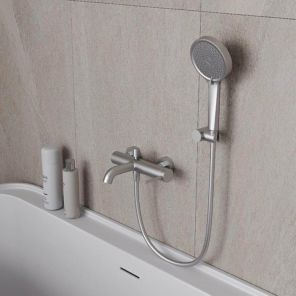 Смеитель для ванны Oliveeka Y OL-639017-BN никель брашированный купить в интернет-магазине сантехники Sanbest