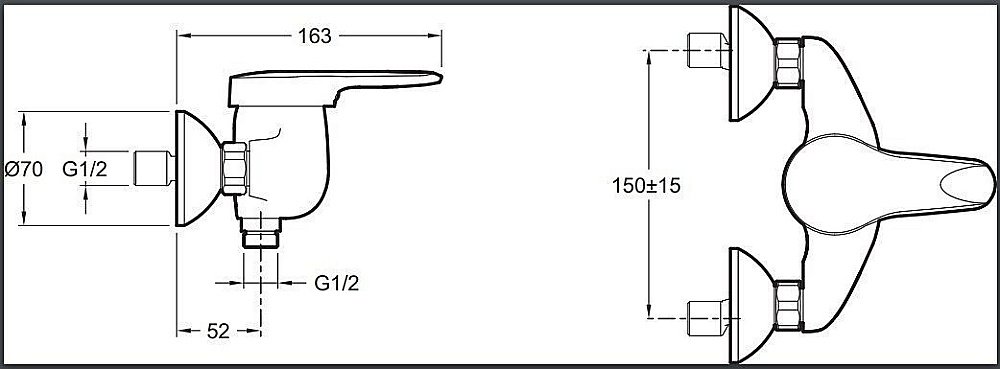 Смеситель для душа Jacob Delafon KANDEL E666RU-CP купить в интернет-магазине сантехники Sanbest