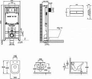 Унитаз подвесной Jacob Delafon VOX E21746RU-00 с инсталляцией купить в интернет-магазине Sanbest