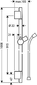 Душевая штанга Hansgrohe Unica S Puro 28631140 купить в интернет-магазине сантехники Sanbest