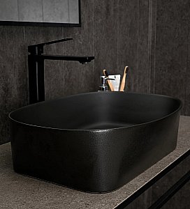 Раковина накладная Gid Creativo 53 N9028bg 53380 черный графит, матовая купить в интернет-магазине Sanbest