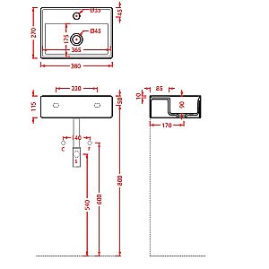 Раковина накладная Artceram Scalino 38 SCL005 01 00 Bianco купить в интернет-магазине Sanbest