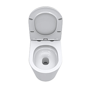 Унитаз приставной напольный BelBagno Flay-Tor BB1003CB-TOR/SC белый, безободковый, с крышкой микролифт, слив-торнадо купить в интернет-магазине Sanbest