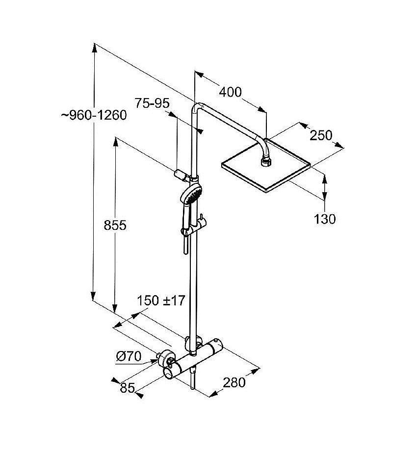 Душевая система Kludi Logo 6809805-00 хром купить в интернет-магазине сантехники Sanbest