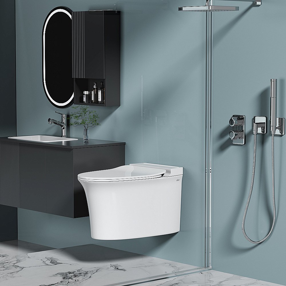 Унитаз подвесной Abber Bequem AC1124P белый, с крышкой микролифт купить в интернет-магазине Sanbest