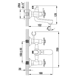 Смеситель для ванны Lemark Partner LM6542C купить в интернет-магазине сантехники Sanbest