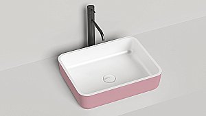 Раковина накладная Salini GLORIA 09 1102209MRH 47,5 из искусственного камня S-Stone, белая матовая, цвет по RAL снаружи купить в интернет-магазине Sanbest