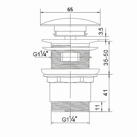 Донный клапан Orange X1-004сr хром купить в интернет-магазине сантехники Sanbest