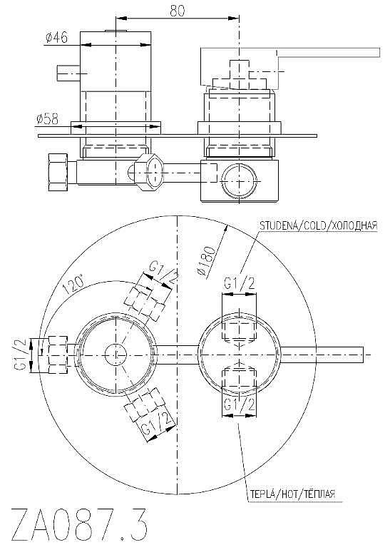 Смеситель для душа Rav-Slezak ZAMBEZI ZA087.3 купить в интернет-магазине сантехники Sanbest
