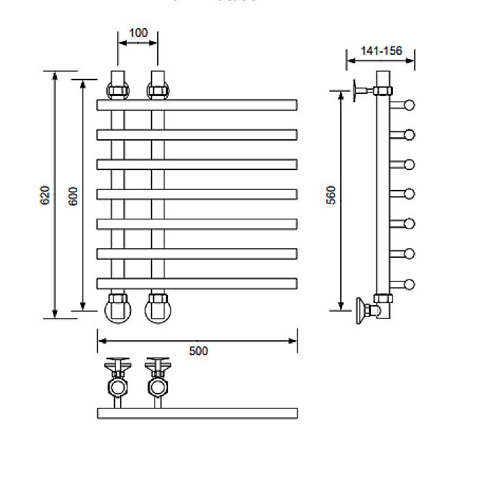 Полотенцесушитель водяной Veconi Tufo T601050GR графит купить в интернет-магазине сантехники Sanbest