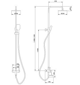Душевая система ABBER Weiss Kreis AF8016NB черная матовая купить в интернет-магазине сантехники Sanbest