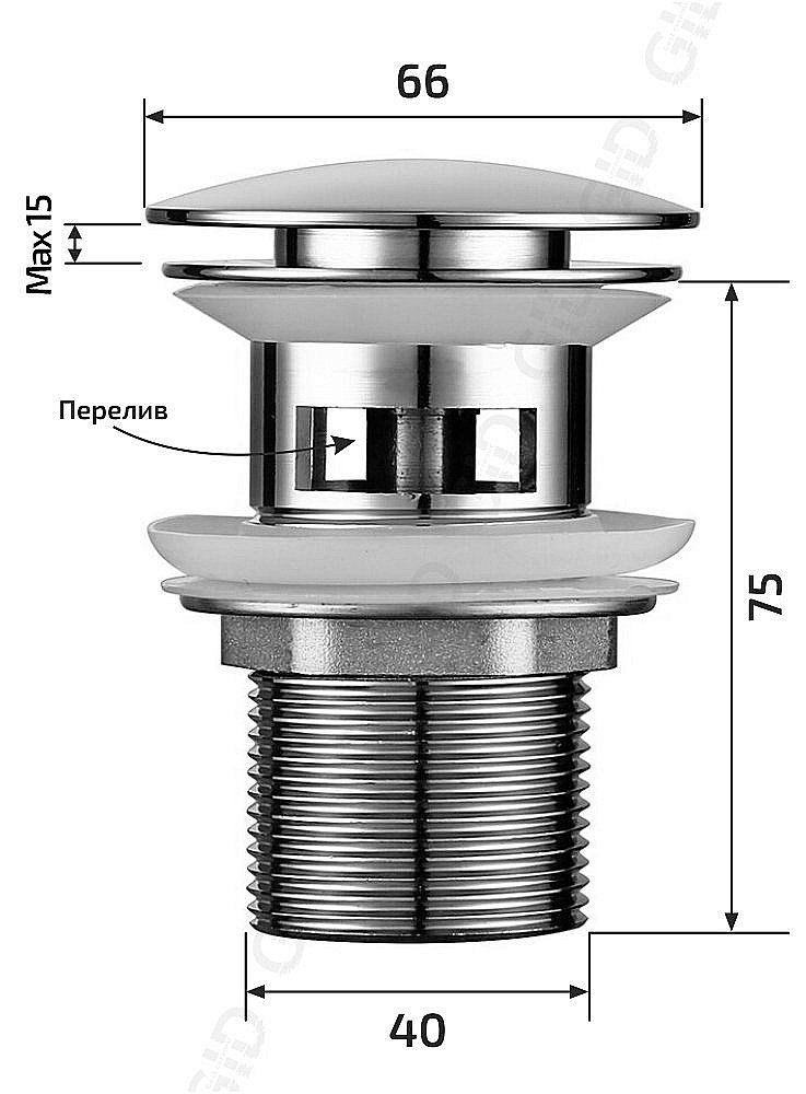 Донный клапан GID Blm100-1 черный матовый купить в интернет-магазине сантехники Sanbest