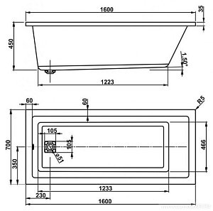 Ванна акриловая Vagnerplast Cavallo 160x70 купить в интернет-магазине Sanbest