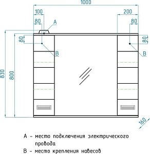 Зеркало со шкафом Style Line Ирис 100/С в ванную от интернет-магазине сантехники Sanbest