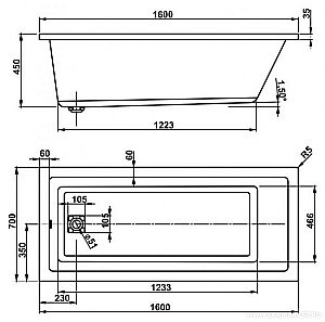 Ванна акриловая Vagnerplast Cavallo 160x70 купить в интернет-магазине Sanbest