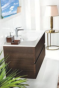 Тумба с раковиной Armadi Art Vallessi 80 дуб темный фактурный для ванной в интернет-магазине Sanbest