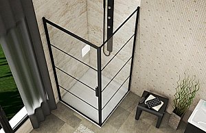 Душевой уголок Bravat BLACKLINE BS090.2115B 90х90 стекло прозрачное/профиль черный купить в интернет-магазине Sanbest