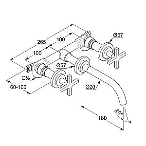 Смеситель для раковины Kludi Nova Fonte Classic 201440520 хром купить в интернет-магазине сантехники Sanbest