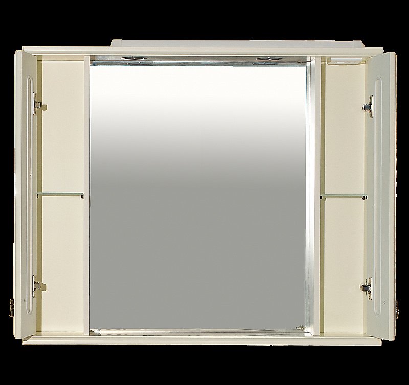 Зеркало со шкафом Misty Лувр 105 слоновая кость в ванную от интернет-магазине сантехники Sanbest