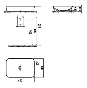 Раковина Creavit Ultra 60 UL060-00CM00E-0000 капучино матовая купить в интернет-магазине Sanbest