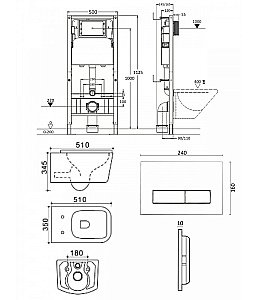 Унитаз подвесной с инсталляцией Agger ATI08100+APB200 белый, с крышкой микролифт, безободковый, с кнопкой хром купить в интернет-магазине Sanbest