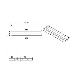 Полка Niagara Nova NG9075B 90 черный матовый купить в интернет-магазине сантехники Sanbest