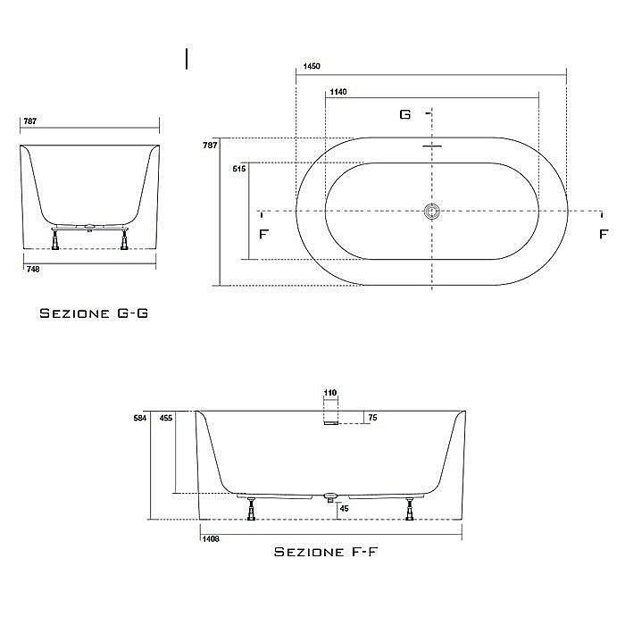 Ванна акриловая Kerasan Nolita 535001 5350 Белая купить в интернет-магазине Sanbest