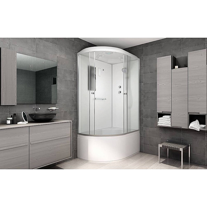 Душевая кабина AvaCan D120SREL 120x80 с электрикой, стекло матовое/профиль хром, правосторонняя купить в интернет-магазине Sanbest