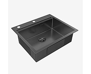 Кухонная мойка Paulmark KRONER-PRO 59 PM705951-GM вороненая сталь купить в интернет-магазине сантехники Sanbest