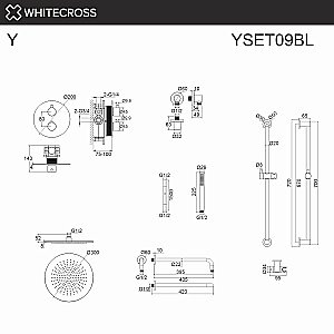 Душевая система WhiteCross Y YSET09BL черная матовая купить в интернет-магазине сантехники Sanbest