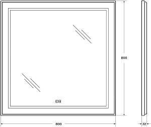 Зеркало BelBagno Kraft SPC-KRAFT-800-800-LED-TCH-WARM сатин в ванную от интернет-магазине сантехники Sanbest