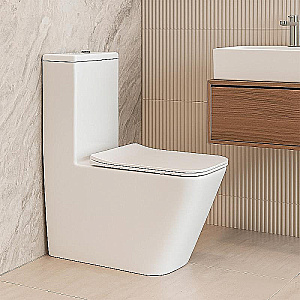 Унитаз моноблок Azario Avanti AZ-6203 белый, безободковый, с крышкой микролифт, слив торнадо купить в интернет-магазине Sanbest