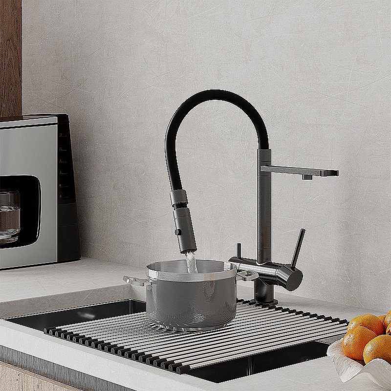 Смеситель для кухни Iddis Ace ACEGMFFi05 графит купить в интернет-магазине сантехники Sanbest