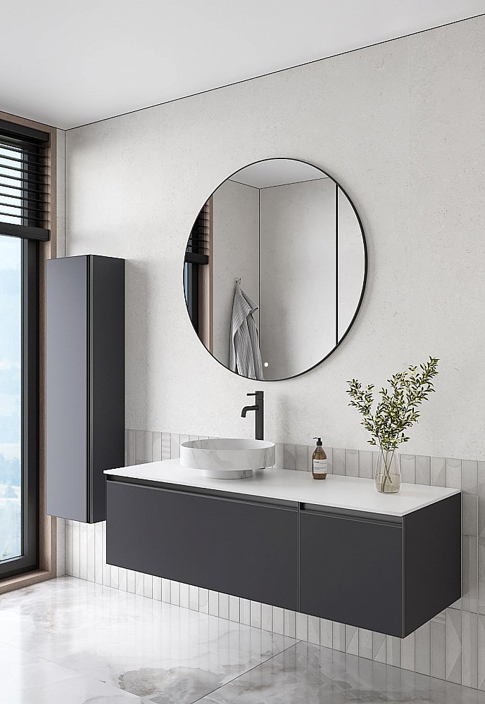 Пенал Armadi Art QUATRO ANTHRACITE профиль ANTHRACITE для ванной в интернет-магазине сантехники Sanbest