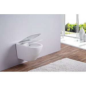 Унитаз подвесной Esbano AZALEA ESUPAZALW безободковый, с крышкой микролифт, белый купить в интернет-магазине Sanbest