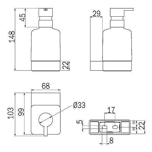 Диспенсер Inda Indissima A88120CR21 хром купить в интернет-магазине сантехники Sanbest
