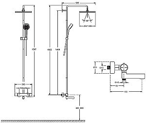 Душевая система Jacob Delafon Atom E26238-CP купить в интернет-магазине сантехники Sanbest