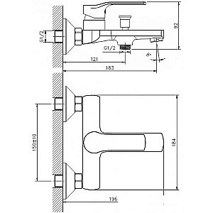 Смеситель для ванны Koller Pool Stream ST0100 купить в интернет-магазине сантехники Sanbest