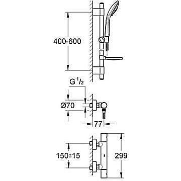 Термостат для душа Grohe Grohtherm 1000 Cosmopolitan M 34286002 купить в интернет-магазине сантехники Sanbest