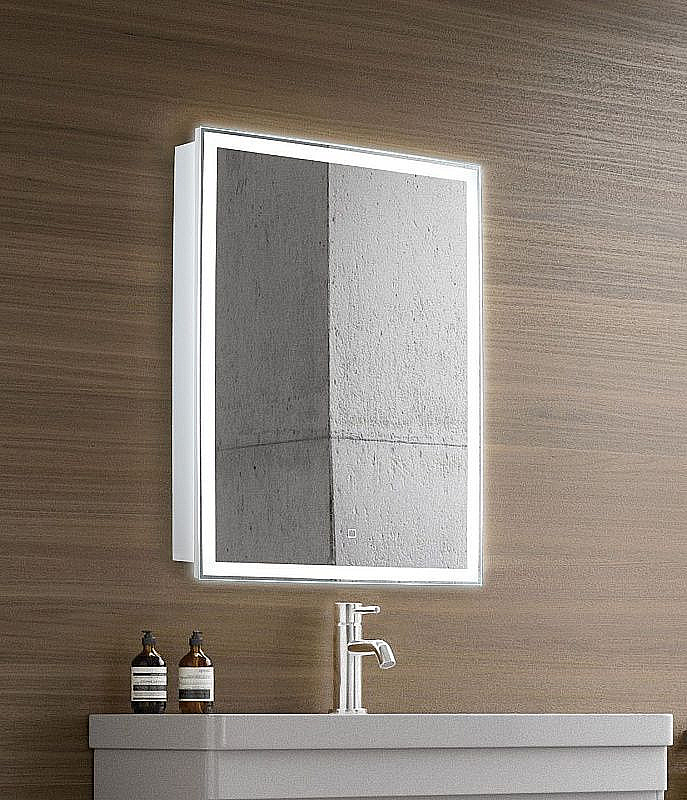 Зеркальный шкаф Azario Киото 60х80 LED-00002359 белый купить в интернет-магазине сантехники Sanbest