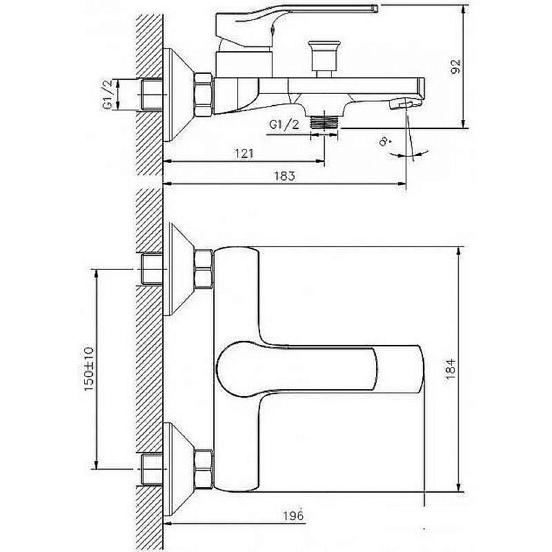 Смеситель для ванны Koller Pool Stream ST0100 купить в интернет-магазине сантехники Sanbest