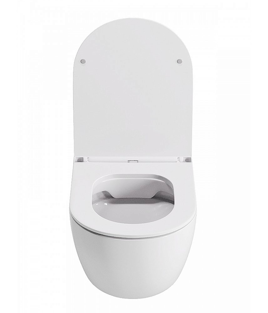 Унитаз подвесной Agger AT03100 белый, с крышкой микролифт, безободковый купить в интернет-магазине Sanbest