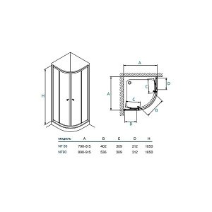 Душевой уголок Koller Pool Watrfall Line NF90 90x90 матовый купить в интернет-магазине Sanbest