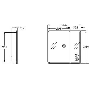 Зеркальный шкаф Опадирис Элеганс 90 00-00006882 премиум купить в интернет-магазине сантехники Sanbest