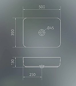 Раковина накладная Gid Geometrico 50 Mnc190 54426серый мрамор купить в интернет-магазине Sanbest