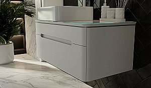 Тумба с раковиной Jorno Shine 90 белая для ванной в интернет-магазине Sanbest