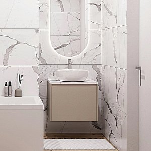 Мебель для ванной Cersanit GRANDE 60 со столешницей, бежевая для ванной в интернет-магазине Sanbest