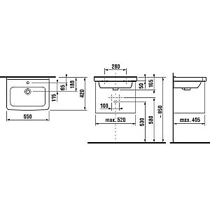 Раковина подвесная Jika CUBITO 55 см белая купить в интернет-магазине Sanbest