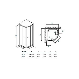 Душевой уголок Koller Pool Watrfall Line NF90 90x90 матовый купить в интернет-магазине Sanbest