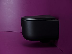 Унитаз подвесной Ceramica Nova Ulma CN4006TMB черный матовый, с крышкой микролифт, безободковый, слив-торнадо купить в интернет-магазине Sanbest